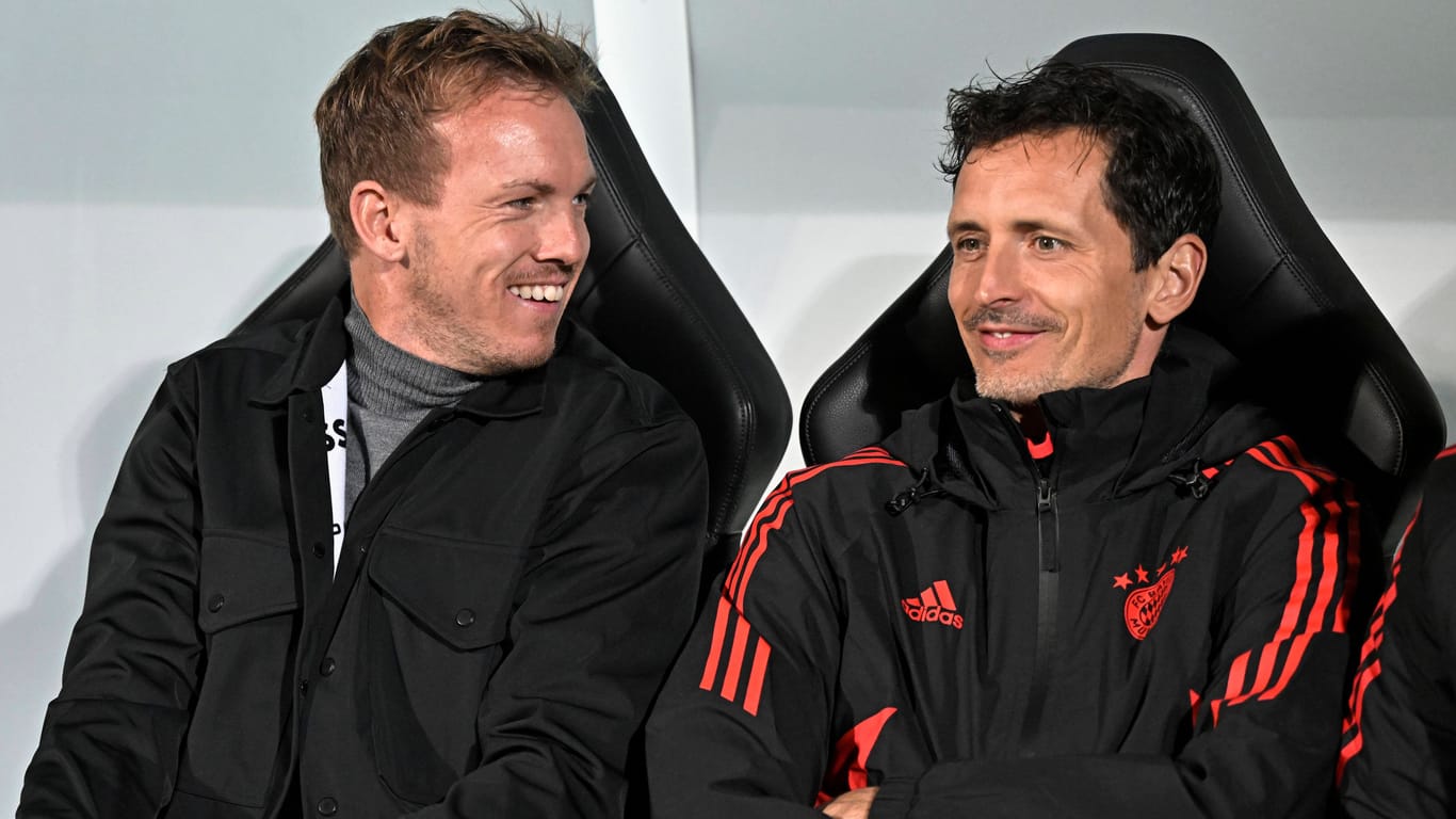 Julian Nagelsmann (l.) und Dino Toppmöller: Der VfB möchte den Bayern-Assistenten wohl abwerben. Julian Nagelsmann (l.) und Dino Toppmöller: Der VfB möchte den Bayern-Assistenten wohl abwerben.