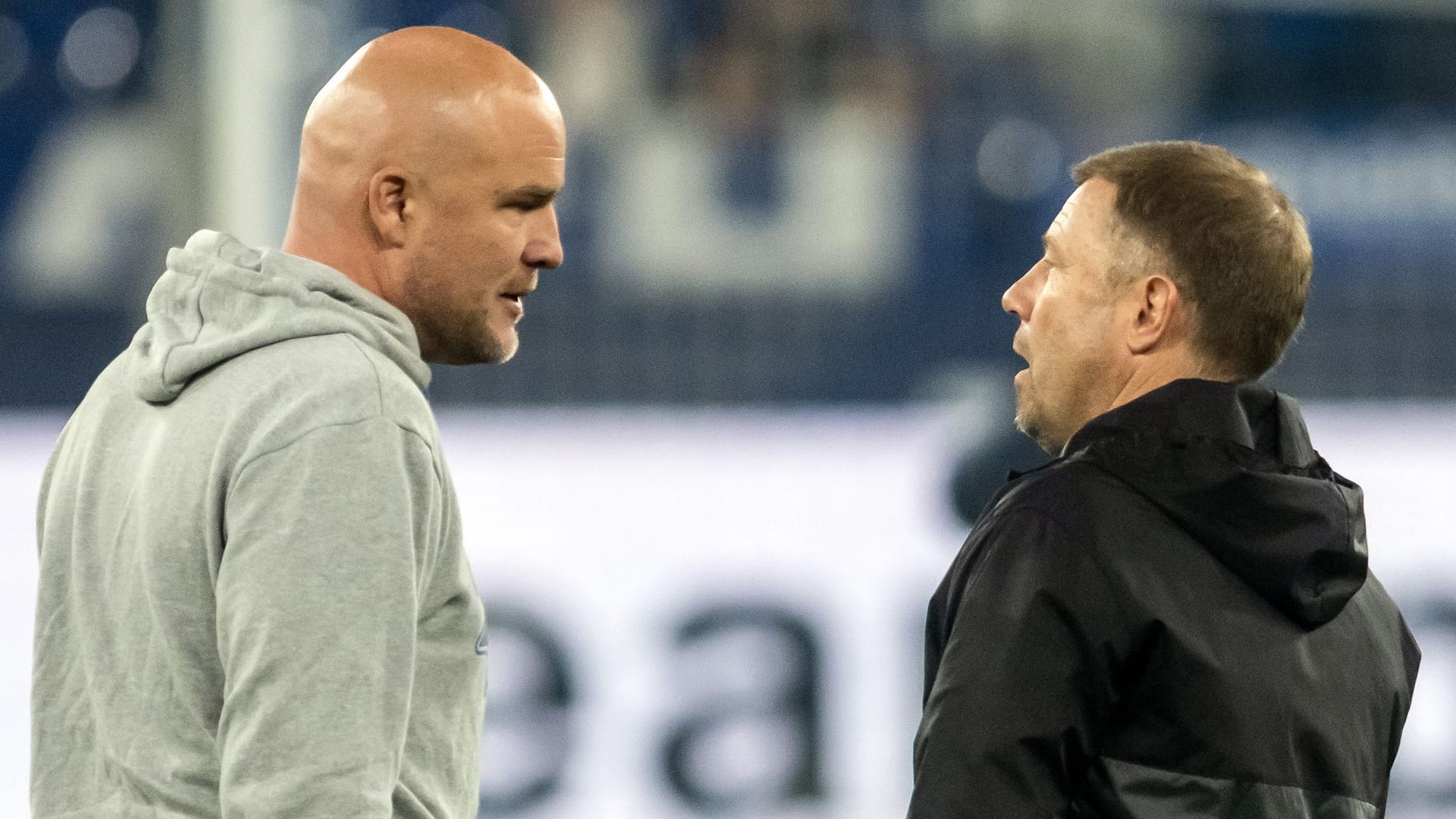 Rouven Schröder (l) und Frank Kramer: Der Sportdirektor ließ die Zukunft des Trainers offen. Rouven Schröder (l) und Frank Kramer: Der Sportdirektor ließ die Zukunft des Trainers offen.