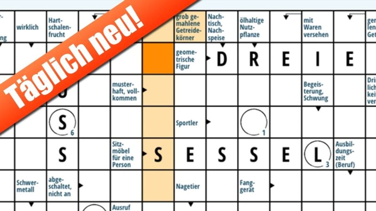 Kostenloses Kreuzworträtsel Täglich online spielen