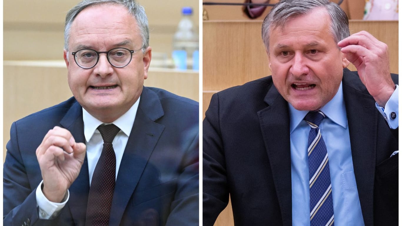 Andreas Stoch (links, SPD) und Hans-Ulrich Rülke (FDP): Sie kritisieren Innenminister Thomas Strobl (CDU) scharf.