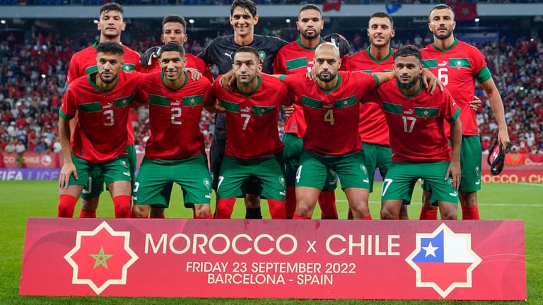 Die marokkanische Nationalmannschaft im September 2022.