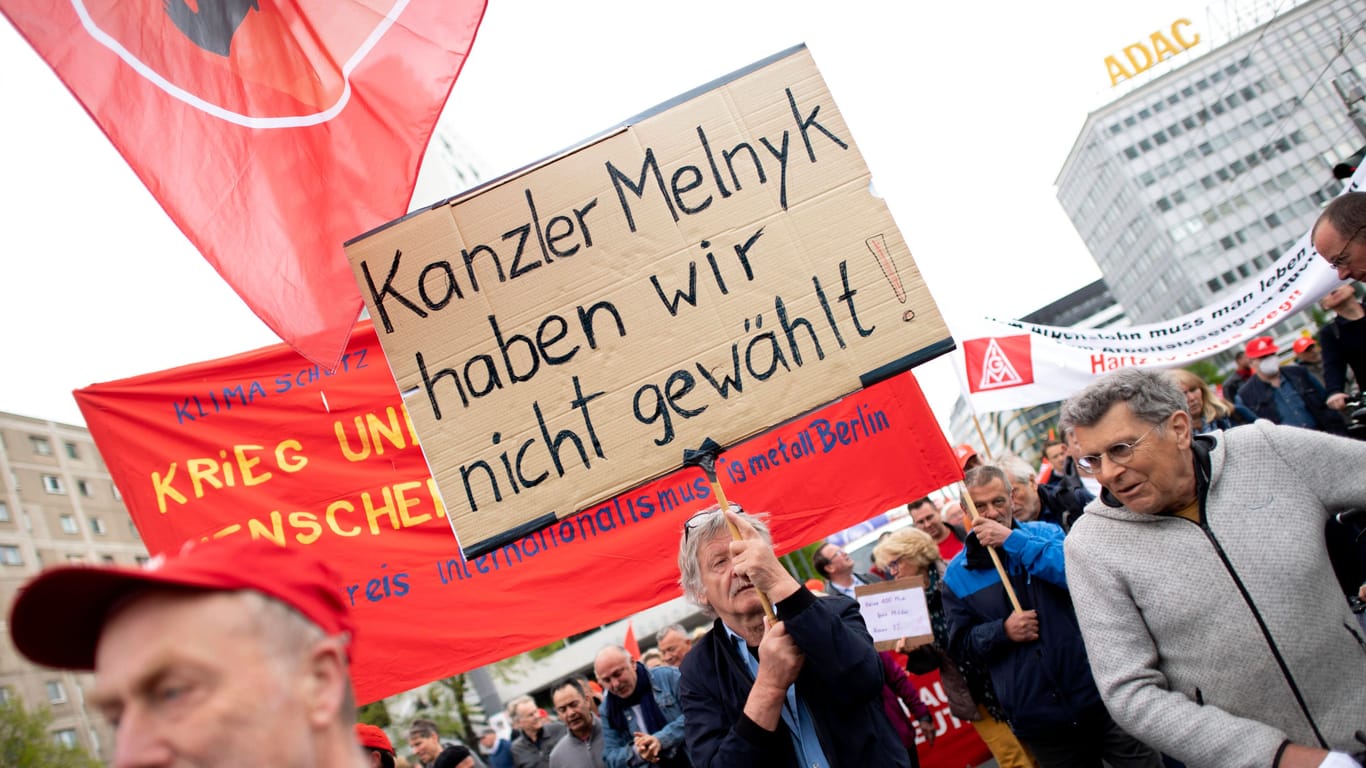 Demonstration am 1. Mai 2022 in Berlin: Andrij Melnyk sorgte für viel Kritik.