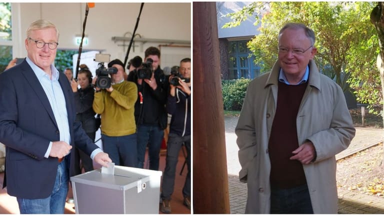 CDU-Herausforderer Bernd Althusmann und SPD-Spitzenkandidat und Ministerpräsident Stephan Weil gaben am Sonntag bereits ihre Stimme ab.