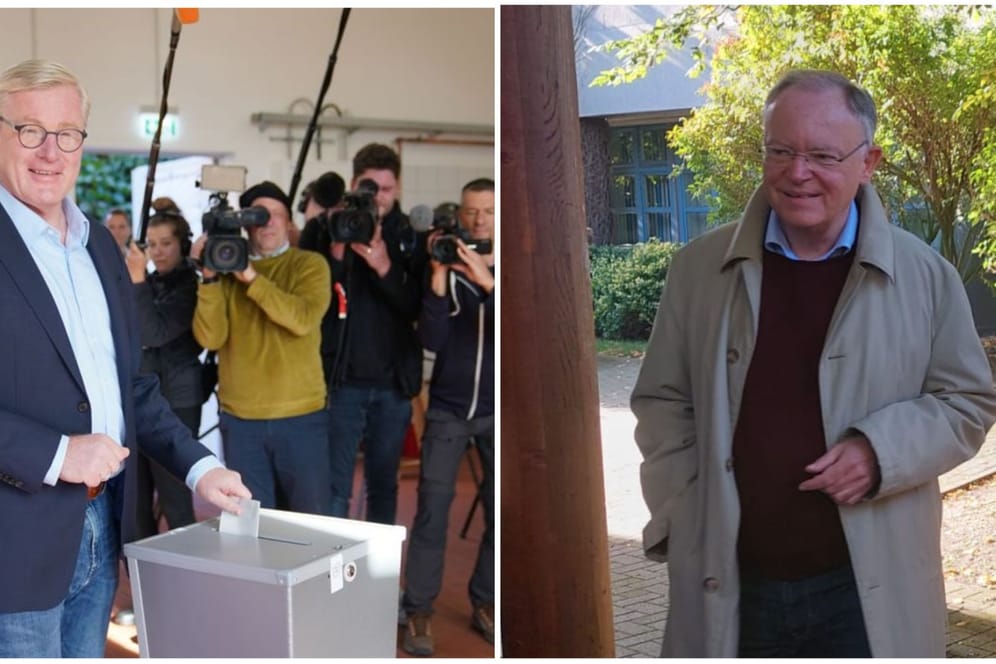 CDU-Herausforderer Bernd Althusmann und SPD-Spitzenkandidat und Ministerpräsident Stephan Weil gaben am Sonntag bereits ihre Stimme ab.