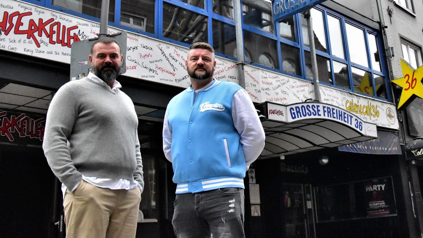 Benny Dianat und Benjamin Steinicke stehen vor der Großen Freiheit 36: Sie haben große Pläne mit Hamburgs legendärem Club.