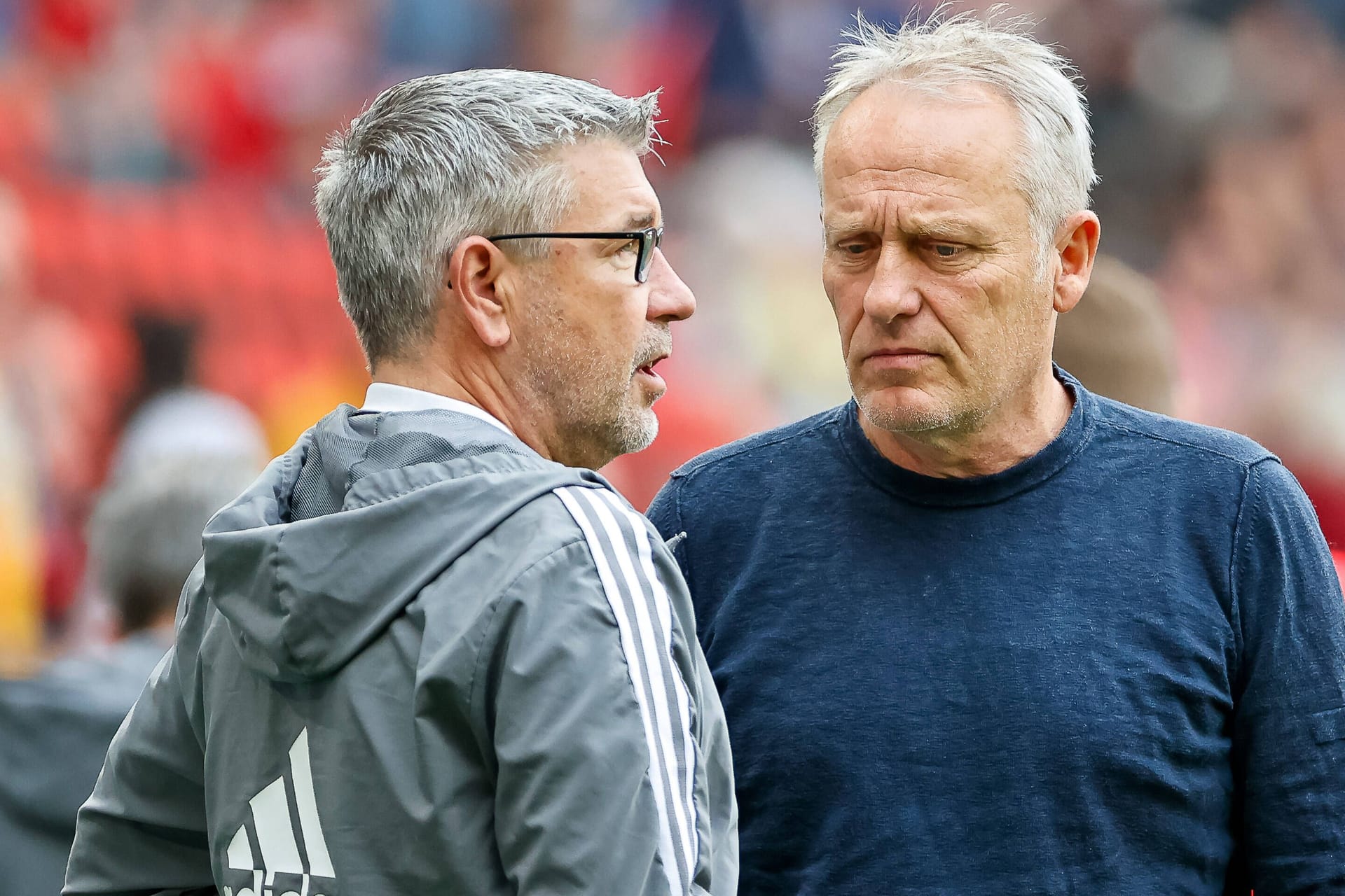 Urs Fischer (l.) und Christian Streich: Die beiden Trainer werden in der Europa League fehlen.