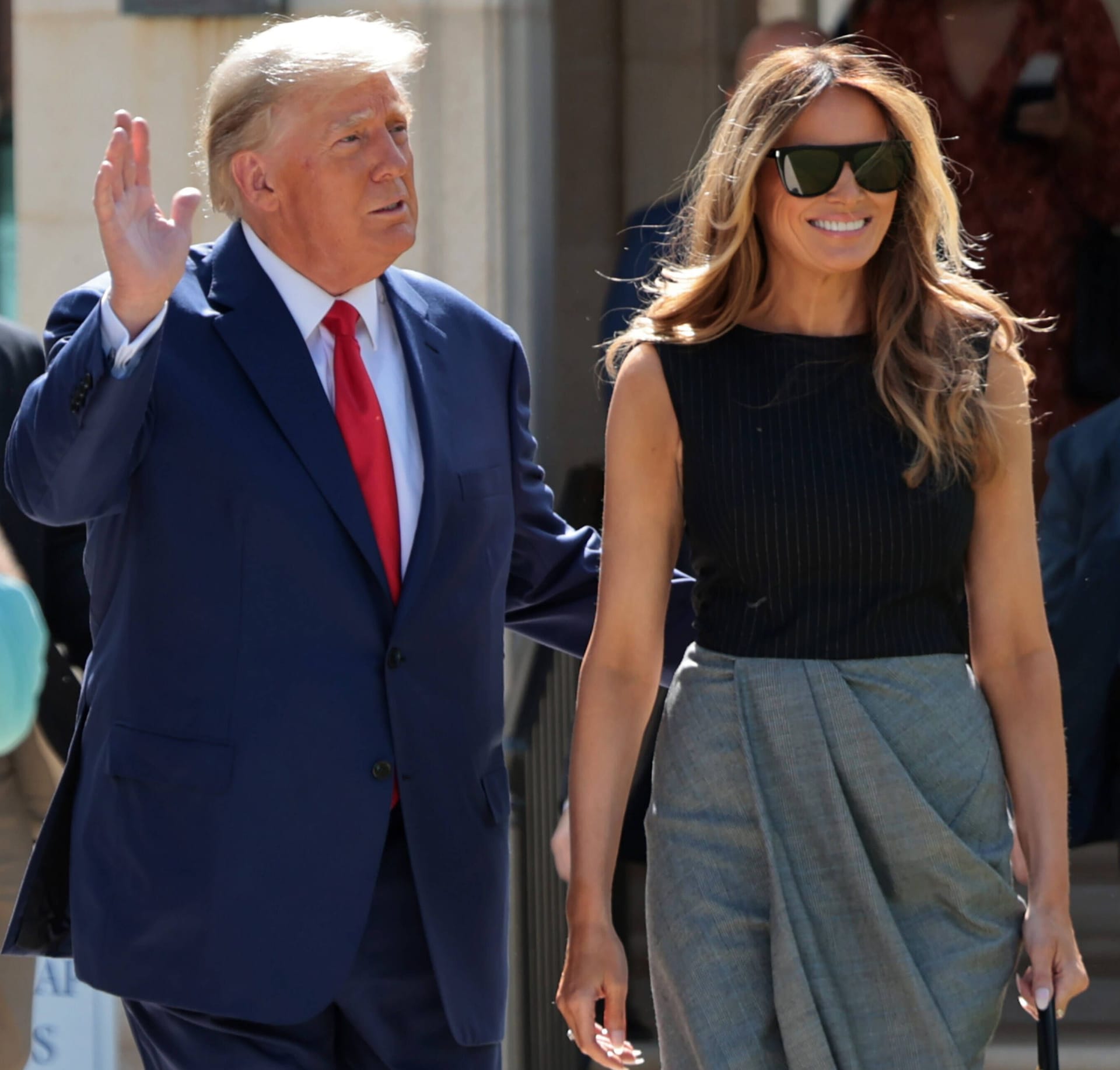 Melania Trump zeigte sich an der Seite von Ehemann Donald Trump bestens gelaunt.