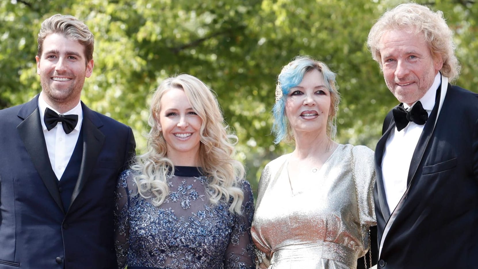 Eröffnung der Richard-Wagner-Festspiele in Bayreuth 2018: Roman Gottschalk mit Frau Melissa sowie Thea und Thomas Gottschalk.