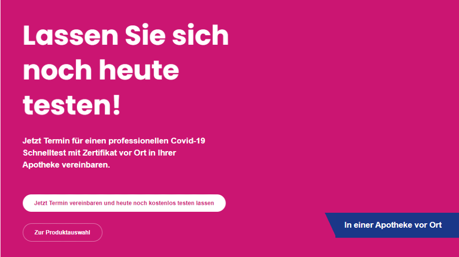 In die Apotheke: Zunächst bot Test Express online Test-Termine an – ohne ausdrückliche Zustimmung der Apotheken.