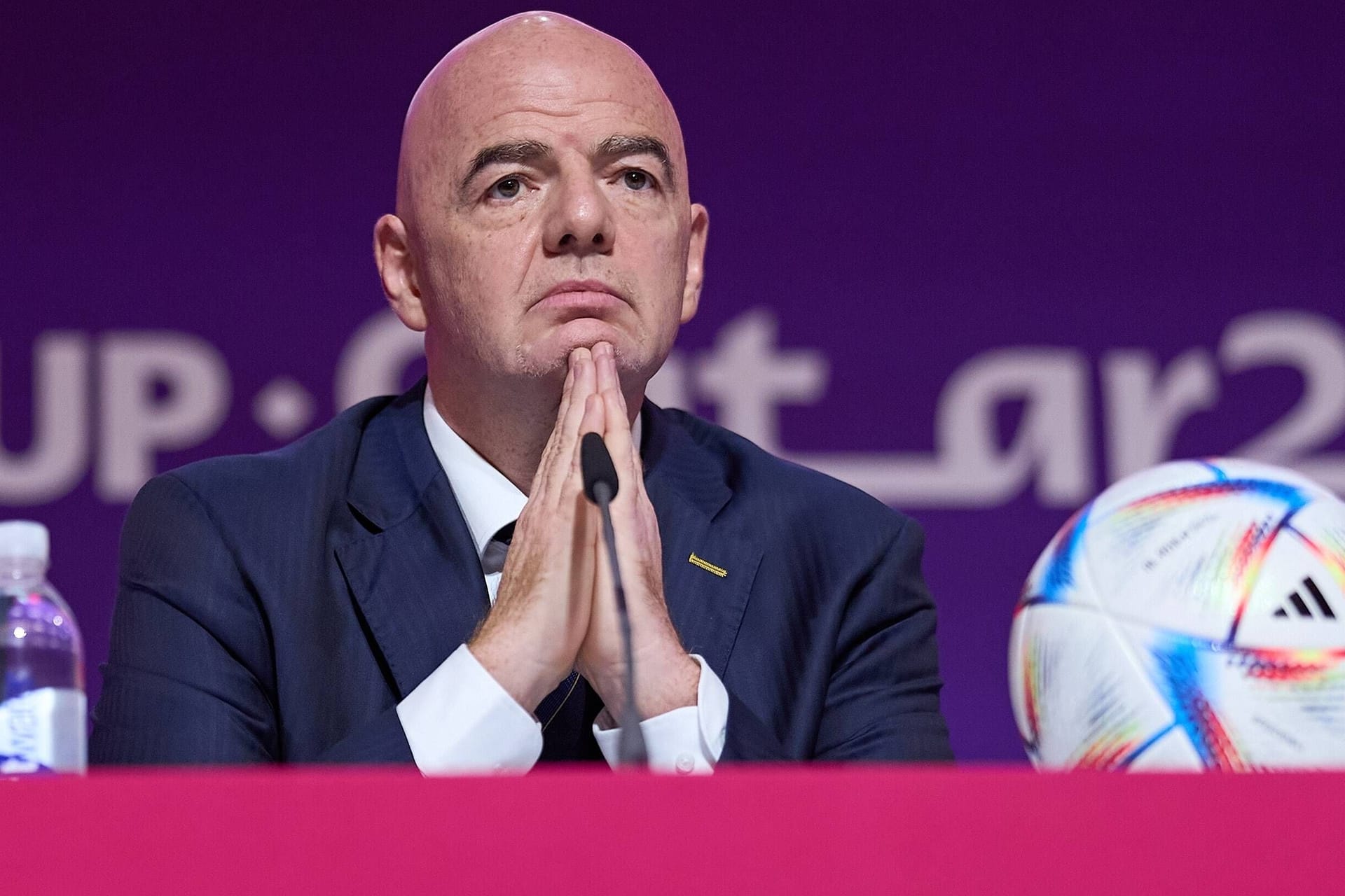 Gianni Infantino: Der Fifa-Präsident hielt seine zynische Pressekonferenz im QNCC.