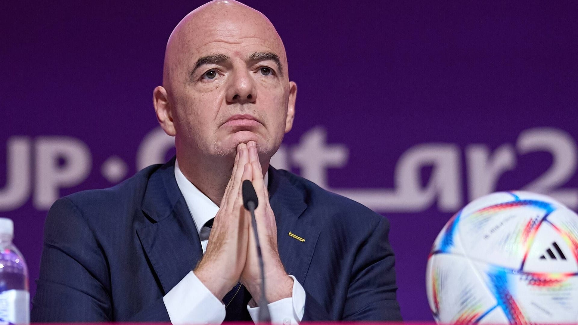 Gianni Infantino: Der Fifa-Präsident hielt seine zynische Pressekonferenz im QNCC.