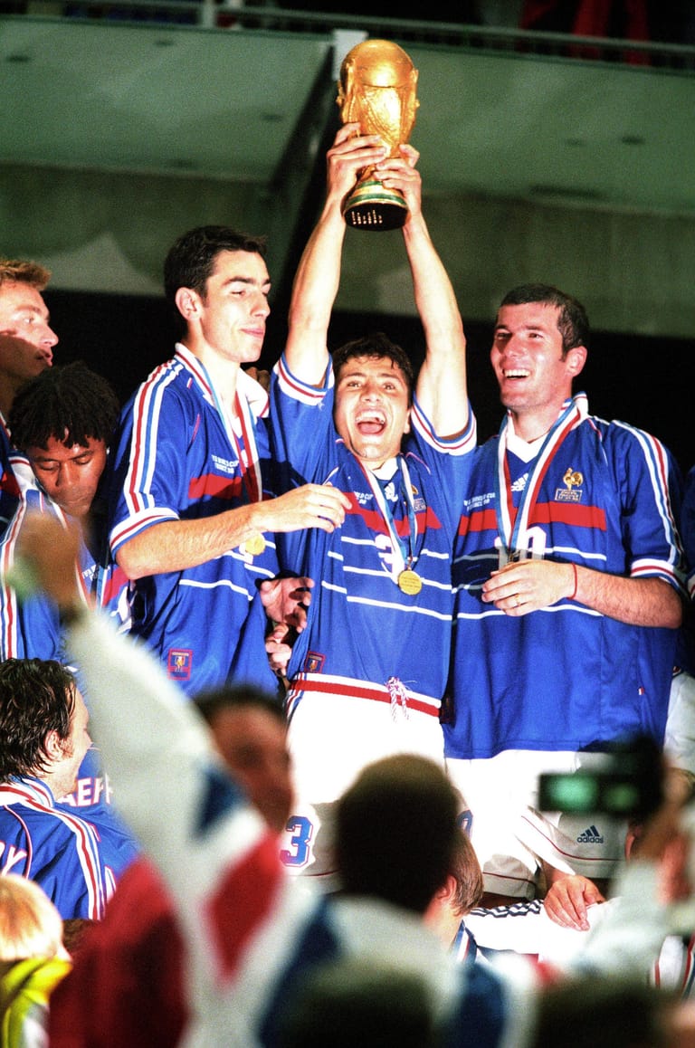Frankreich wurde 1998 Weltmeister: Von rechts: Zinedine Zidane, Bixente Lizarazu und Robert Pires.