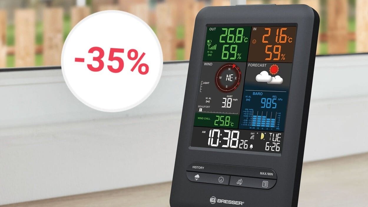 Die vielseitige Wetterstation von Bresser ist bei Aldi am Cyber Monday stark reduziert im Angebot.