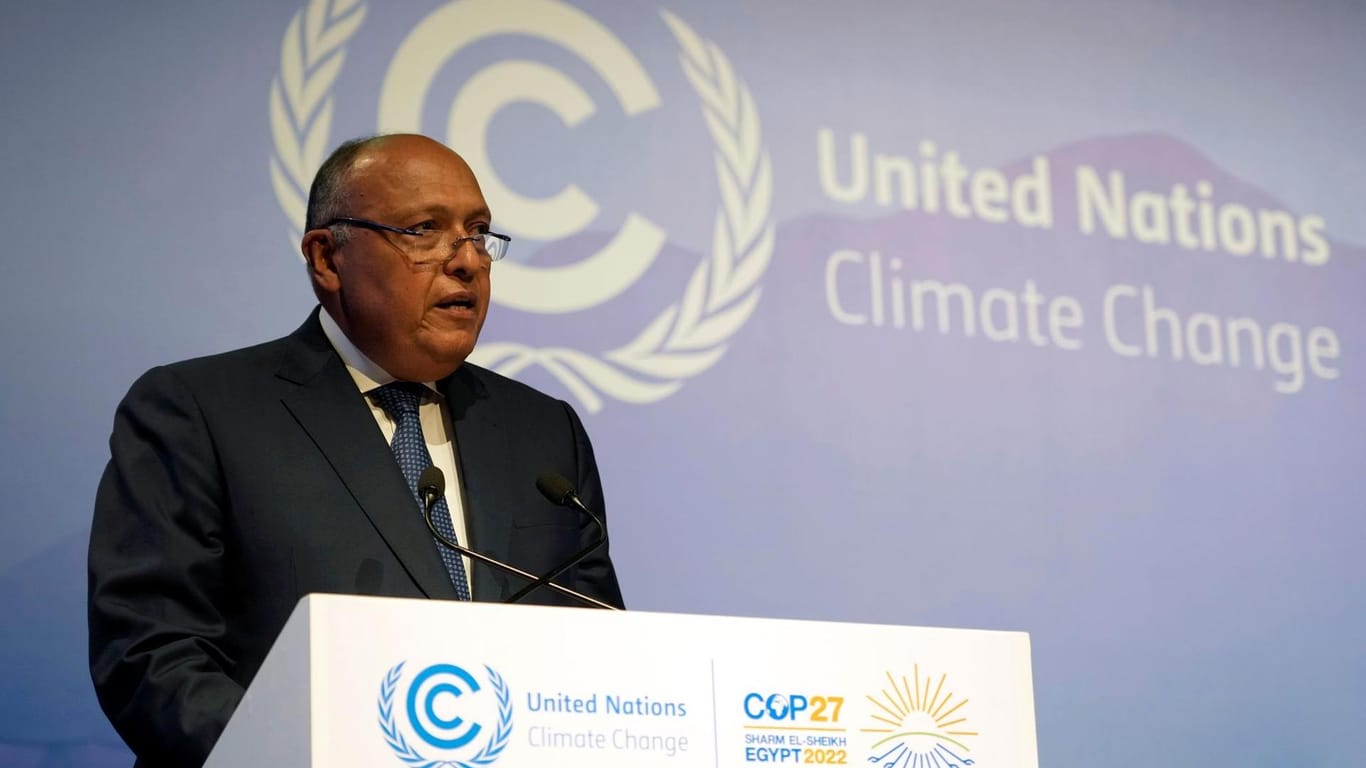 Sameh Schukri: Der ägyptische COP27-Präsident sagte zur Eröffnung, für einen Erfolg der Konferenz werde er "keine Mühe scheuen".