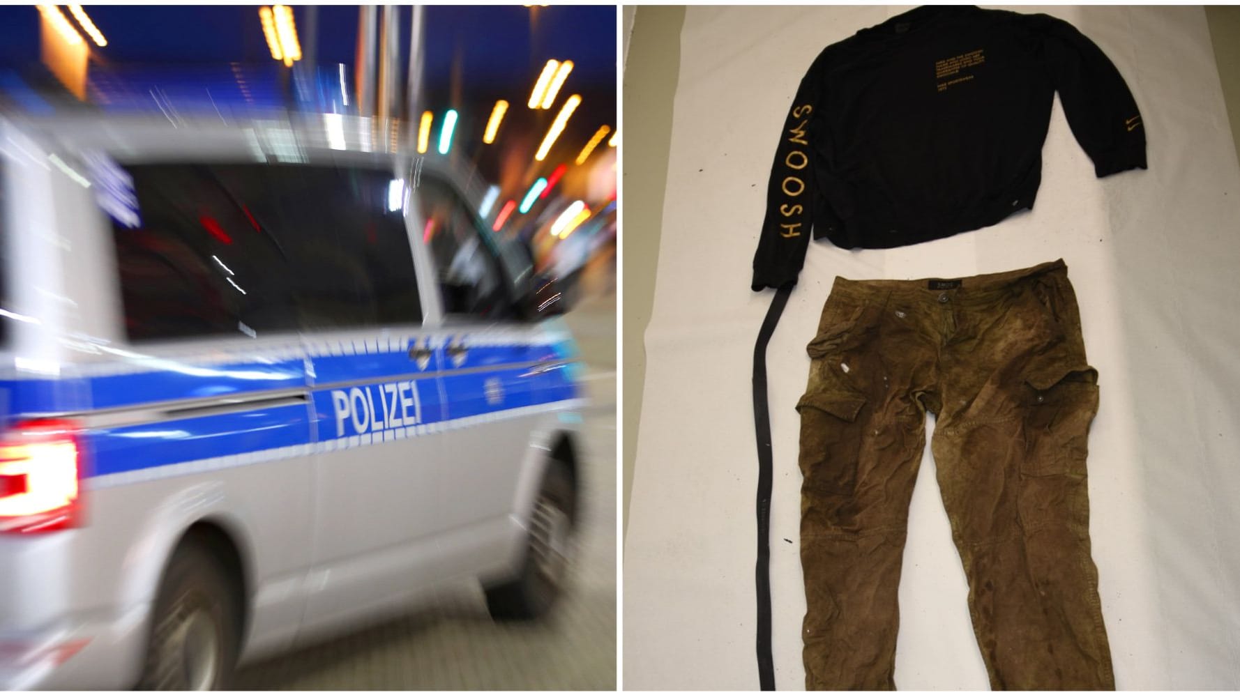 Die Polizei sucht nach dem Fund einer männlichen, verwesten Leiche mit der Kleidung der Person nach Zeugen. (Montage)