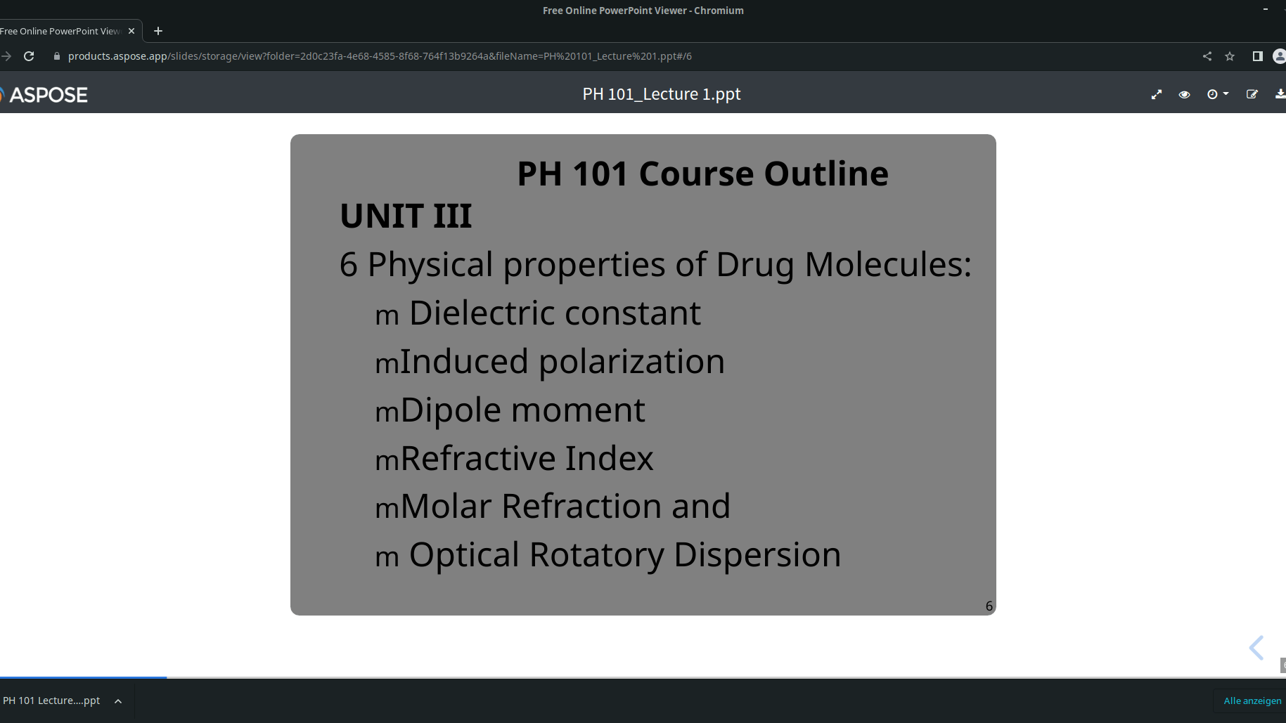 Graue Darstellung der PowerPoint-Präsentation.