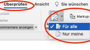 Microsoft Word Korrekturmodus aktivieren