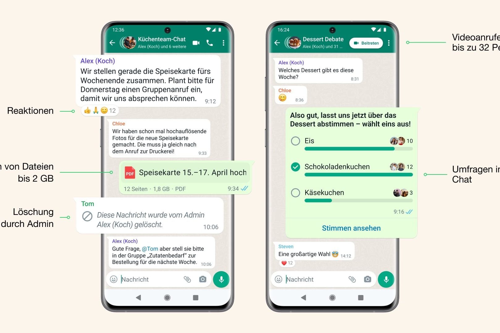 Neue Funktionen bei WhatsApp: Nutzer können jetzt unter anderem Umfragen in Chats und Gruppen erstellen.