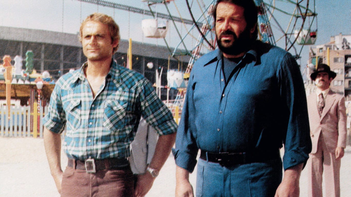Terence Hill und Bud Spencer in den Siebzigerjahren in einem gemeinsamen Film.