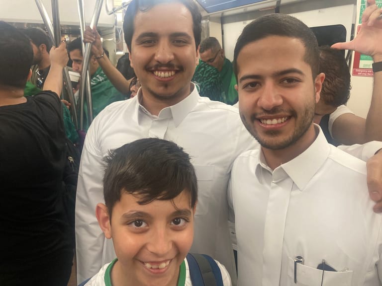 Saudische Fans auf dem Weg zur Partie gegen Polen.