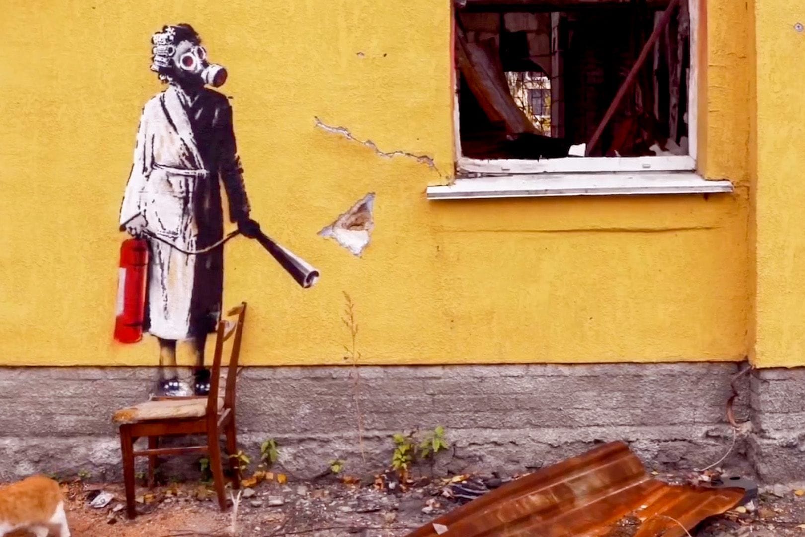 Ein Werk des Streetart-Künstlers Banksy in der Ukraine