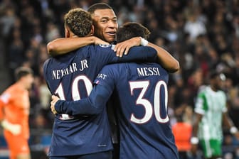 Kylian Mbappé mit Neymar und Lionel Messi: Die drei PSG-Superstars befinden sich aktuell in absoluter Topform.