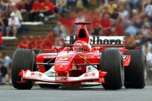 Michael Schumacher im F2003-GA: In dem Wagen holte er seinen sechsten WM-Titel.