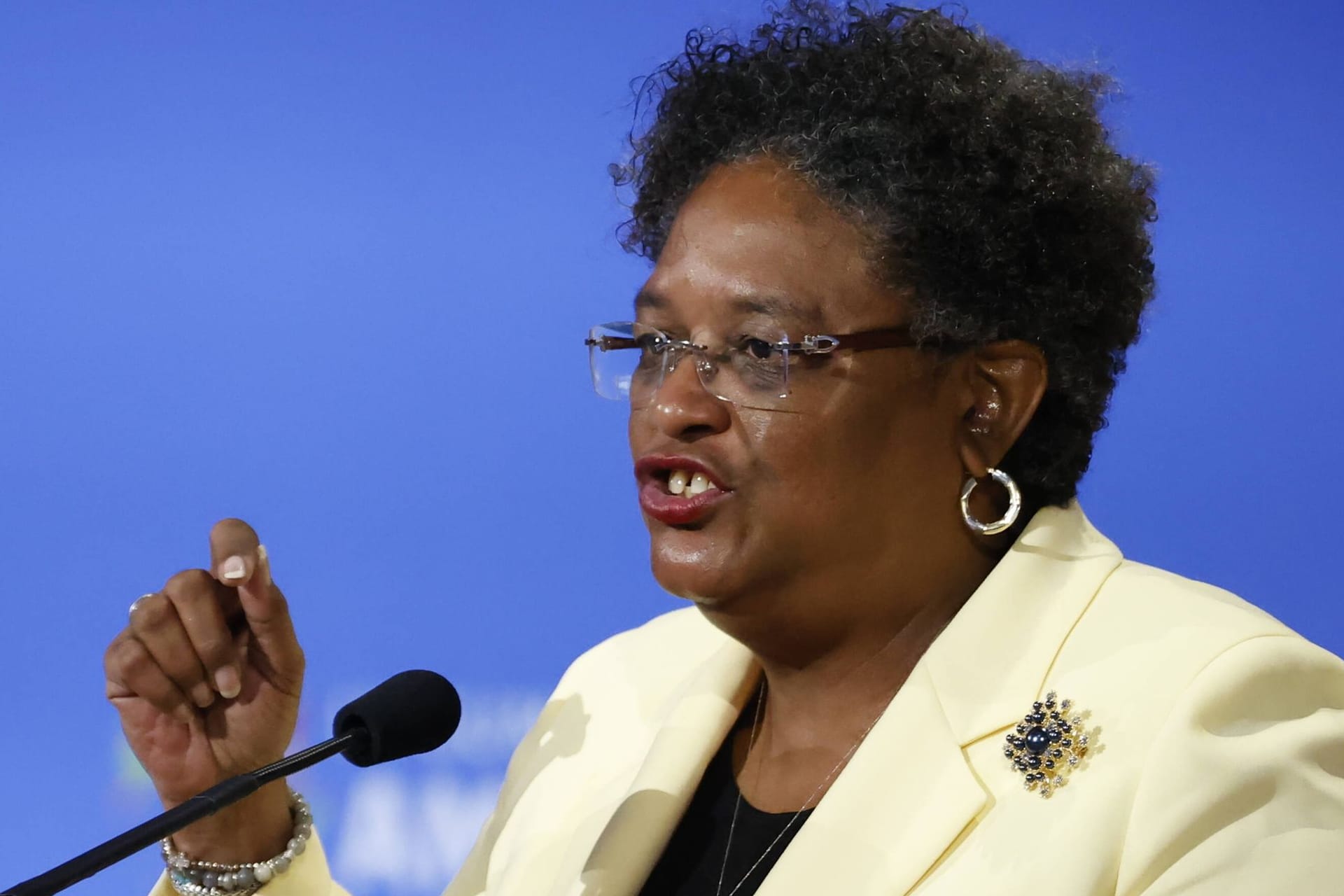 Die Premierministerin von Barbados, Mia Mottley, fordert eine Systemveränderung, um armen Ländern eine Chance zu geben.