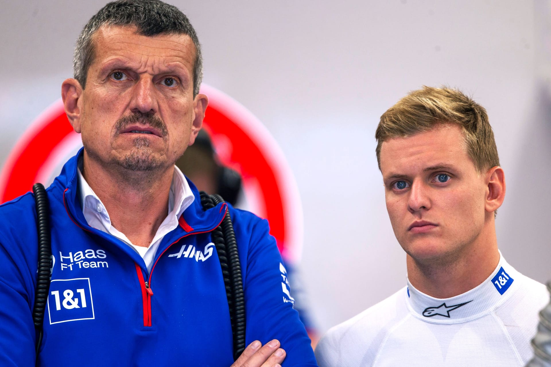 Haas-Teamchef Steiner (li.) und Schumacher: Kompliziertes Verhältnis.