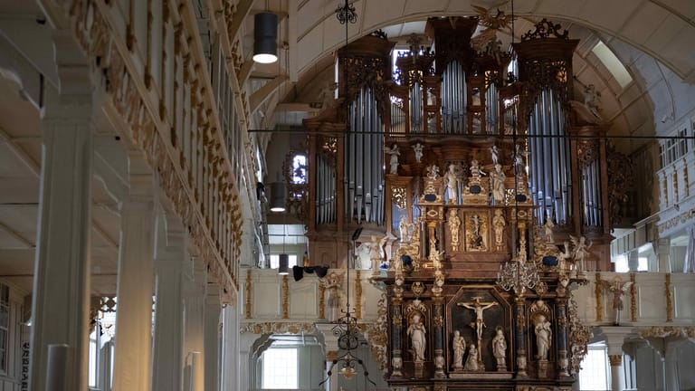 Die neue Orgel in der Marktkirche zum Heiligen Geist: Der Einbau des Instruments sei anspruchsvoll gewesen.