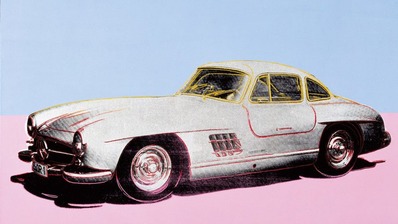 Mercedes-Benz 300 SL Coupé: 1986 beauftragte Daimler-Benz Andy Warhol mit Kunstwerken die Geschichte des Automobils zu erzählen.