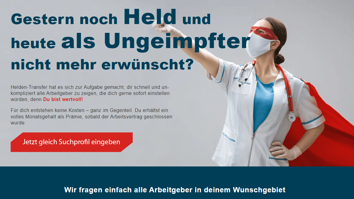 Jobvermittlung: Profile Ungeimpfter sollten anonymisiert allen in Frage kommenden Arbeitgebern zugeschickt werden.