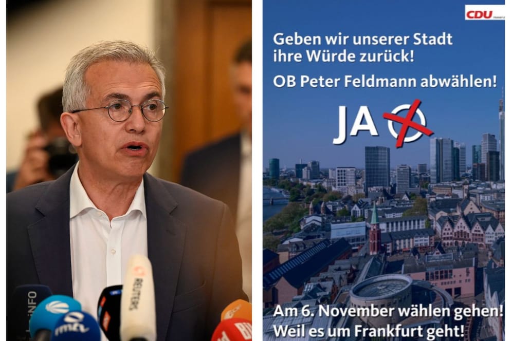 Frankfurts OB Peter Feldmann und die Anzeige der CDU. Sie erschien am 29. Oktober unter anderem in der Frankfurter Rundschau.