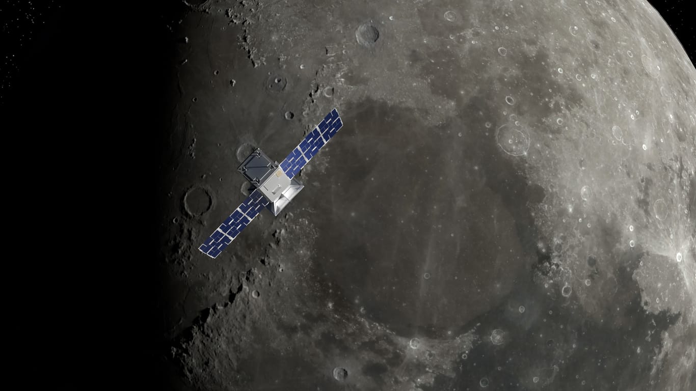 Künsterische Darstellung der Minisonde "Capstone": Der Satellit soll den Mond umkreisen.