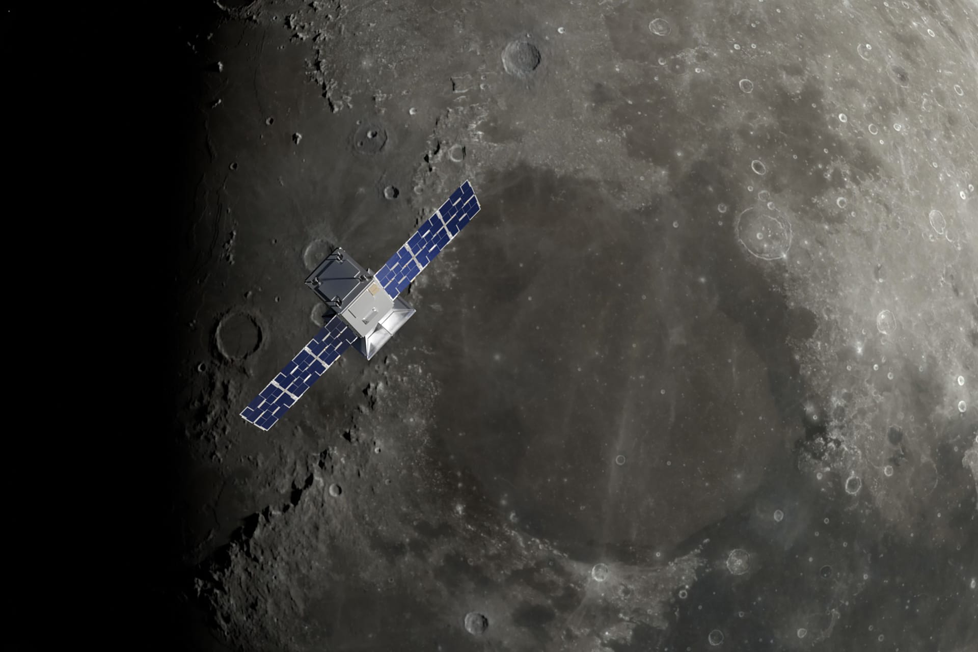 Künsterische Darstellung der Minisonde "Capstone": Der Satellit soll den Mond umkreisen.