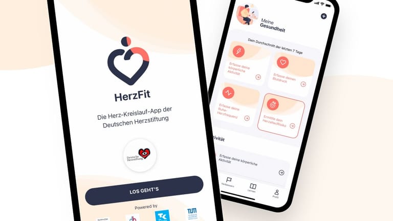 Die HerzFit-App der Deutschen Herzstiftung berechnet das Herzinfarktrisiko, bestimmt das Herzalter-Risiko und gibt Tipps zur Prävention.