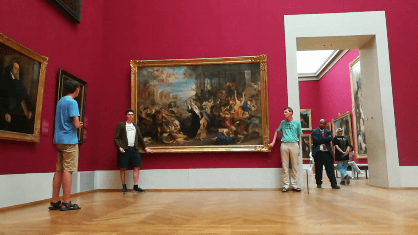 Aktivisten der "Letzten Generation" hatten sich im August in der Alten Pinakothek an einem Rubens-Gemälde festgeklebt.
