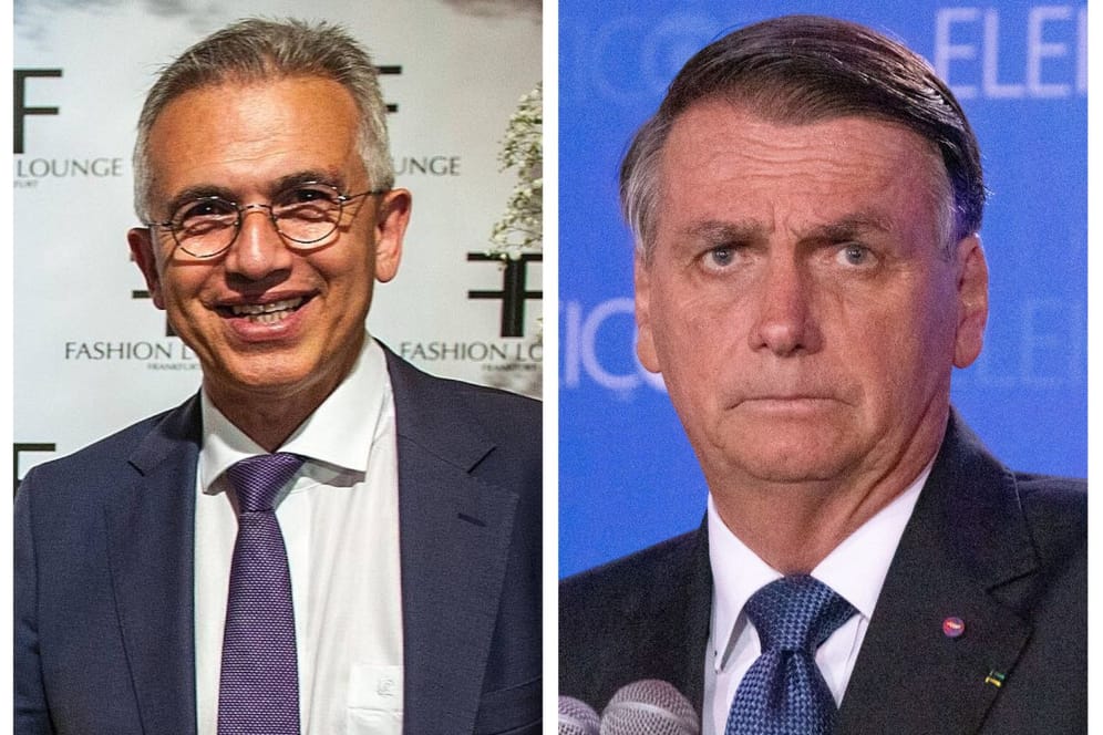 Frankfurts OB Peter Feldmann (links) und der abgewählte Präsident Brasiliens, Jair Bolsonaro.
