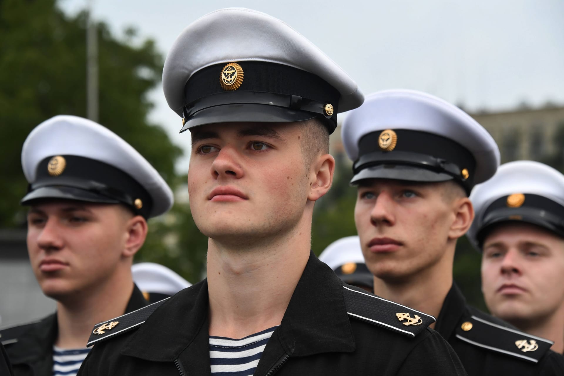 Russische Kadetten der Marineschule in Wladiwostok.