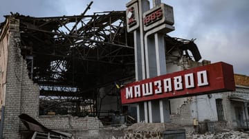 Eine zerstörte Fabrik in Kupjansk.