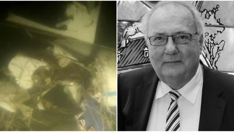 Wrackteil der Cessna und der Verstorbene Griesemann: Die Umstände des Absturzes sind mysteriös.