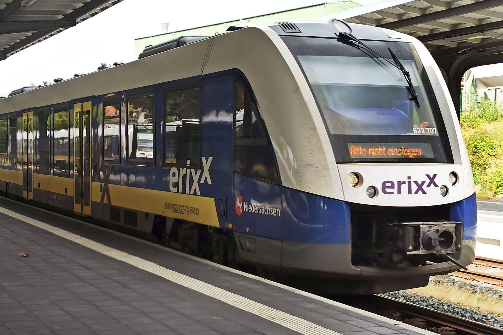 Ein Zug von Erixx: Sie fahren in der Lüneburger Heide, in der Region Braunschweig und im Harz.