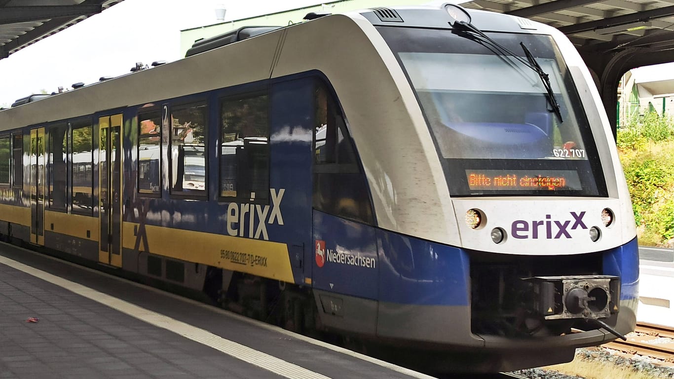 Ein Zug von Erixx: Sie fahren in der Lüneburger Heide, in der Region Braunschweig und im Harz.