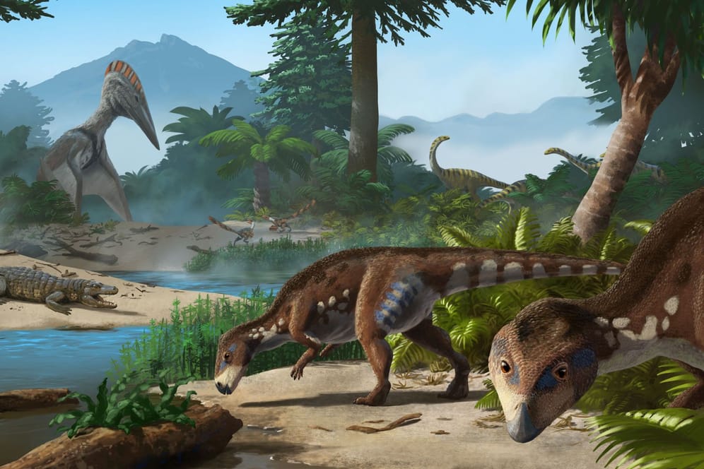 Transylvanosaurus platycephalus (rechts): So könnte der neu entdeckte Dinosaurier ausgesehen haben.