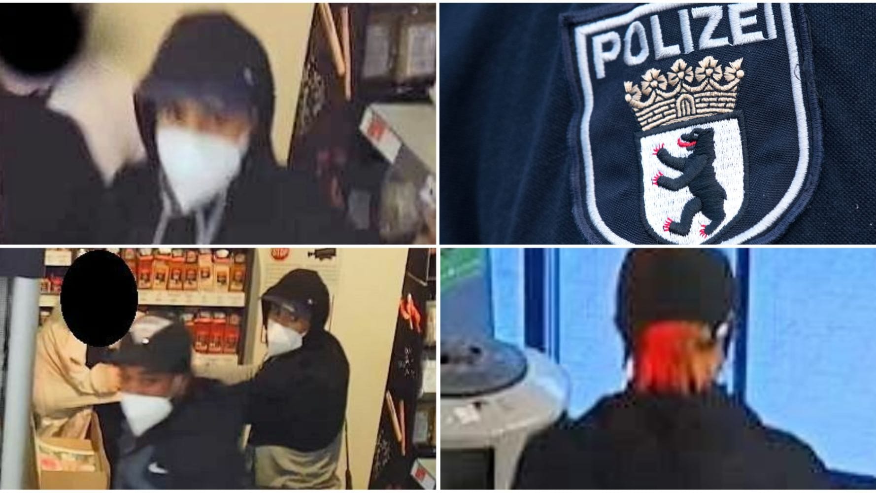 Fotos der tatverdächtigen Räuber: Sie sollen im Juli versucht haben, einen Supermarkt zu überfallen. Fotos der tatverdächtigen Räuber: Sie sollen im Juli versucht haben, einen Supermarkt zu überfallen.