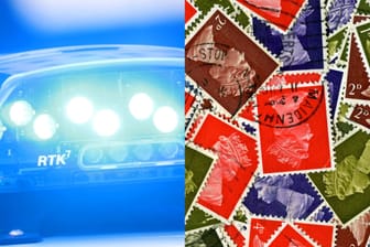 Blaulicht auf einem Streifenwagen (Symbolfoto): Ob die Briefmarken gefälscht waren, soll nun ermittelt werden.