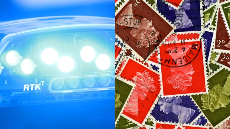 Blaulicht auf einem Streifenwagen (Symbolfoto): Ob die Briefmarken gefälscht waren, soll nun ermittelt werden.