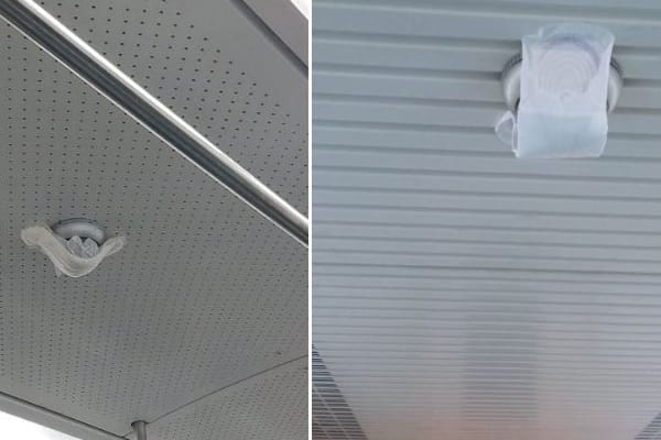 Mit Binden abgeklebte Kameras in iranischen U-Bahnen: "Wie kann man besser gegen Geschlechterungerechtigkeit, Überwachung und für Widerstand protestieren?".
