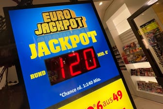 Jackpot-Anzeige: Im Juli wurde der Rekord-Jackpot schon einmal geknackt – der Gewinn ging nach Dänemark.