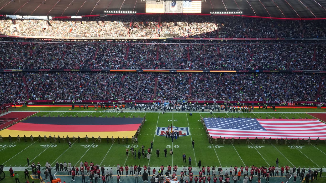 Volles Haus: Die Münchner Allianz Arena beim "Munich Game" der NFL zwischen Tampa Bay und Seattle.